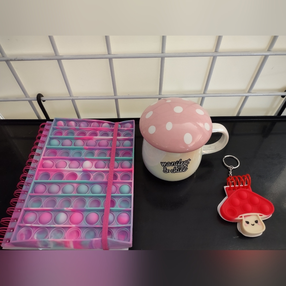 Brand New Mushroom Mug With Fidget Journal Bundle